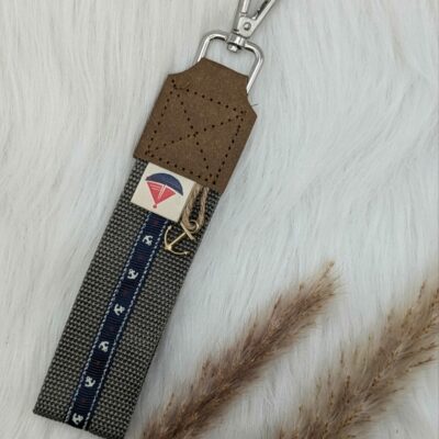 Schlüsselband Boot grau/blau