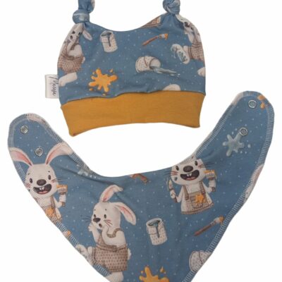 Knotenmütze + Halstuch 2-6 Monate