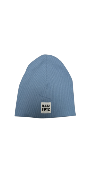 Ripp-Beanie 6-9 Monate (blau)