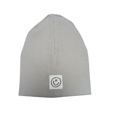 Ripp-Beanie 6-9 Monate (grau)