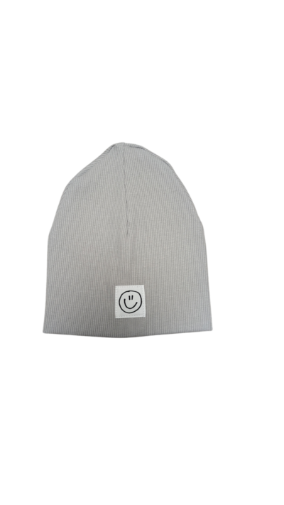 Ripp-Beanie 6-9 Monate (grau)