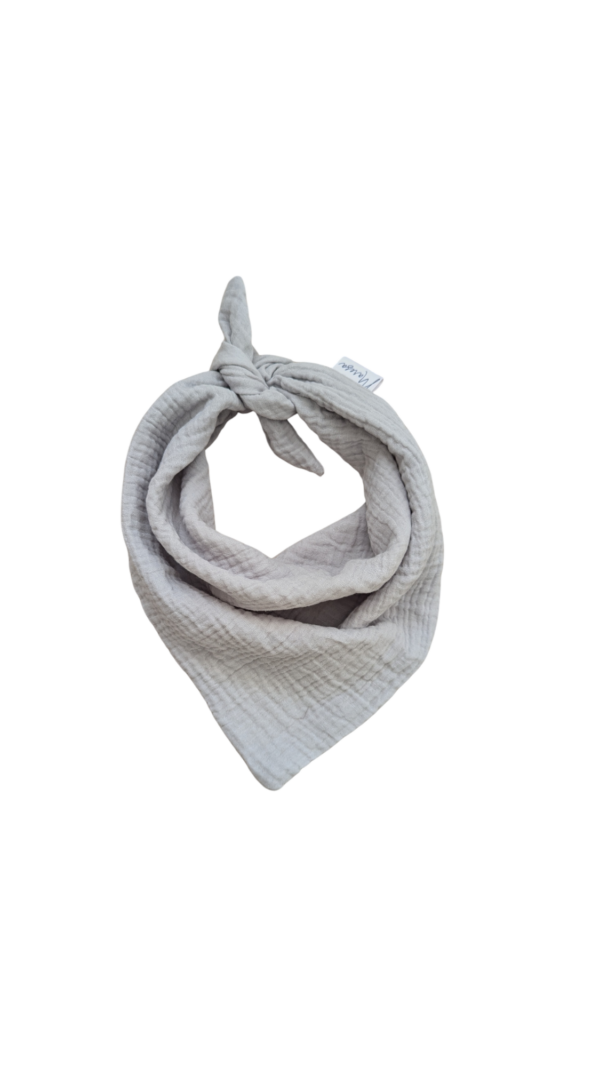 Musselintuch Hellgrau (L), 65x50 cm – Bild 2