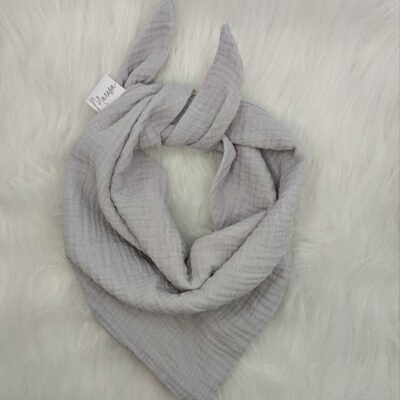 Musselintuch Hellgrau (M), 65x50 cm