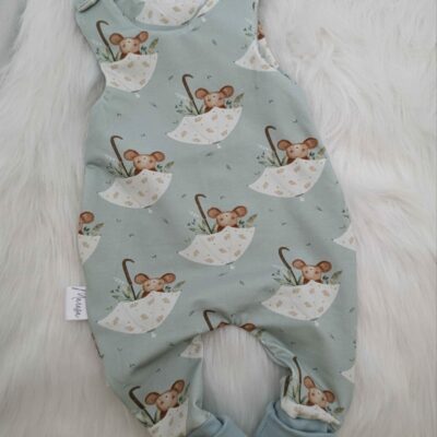 Strampler Maus mit Regenschirm 0-3 Monate