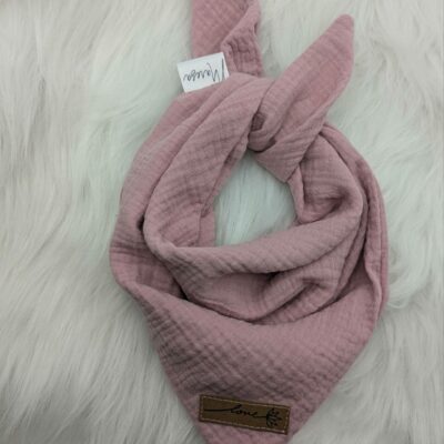 Musselintuch Rosa "love" (M), 65x50 cm