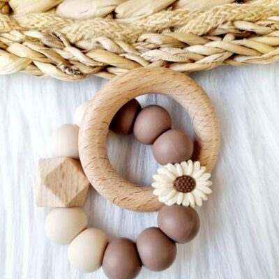 Beißring Gänseblümchen Beige