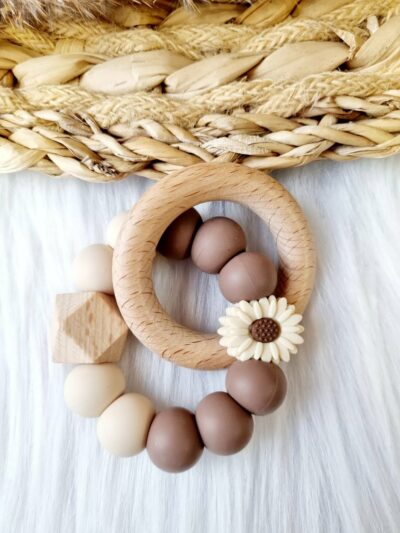 Beißring Gänseblümchen Beige