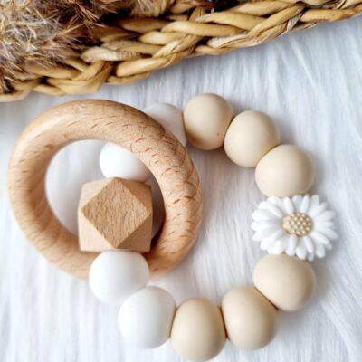 Beißring Gänseblümchen weiß