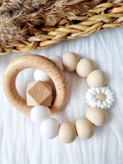 Beißring Gänseblümchen Weiß