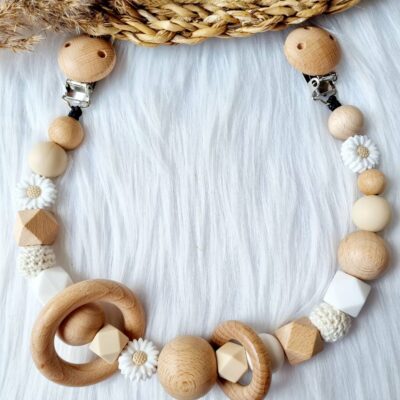 Kinderwagenkette Gänseblümchen Weiß