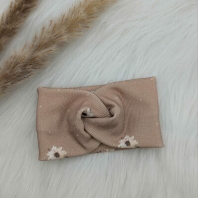 Stirnband beige Blumen (39 cm)