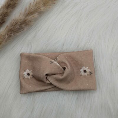 Stirnband Beige Blumen (46 cm)