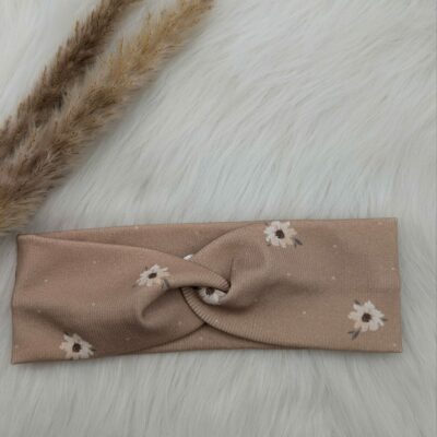 Stirnband Beige Blumen (54 cm)