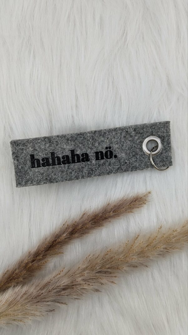 Schlüsselband "hahaha nö" schwarz