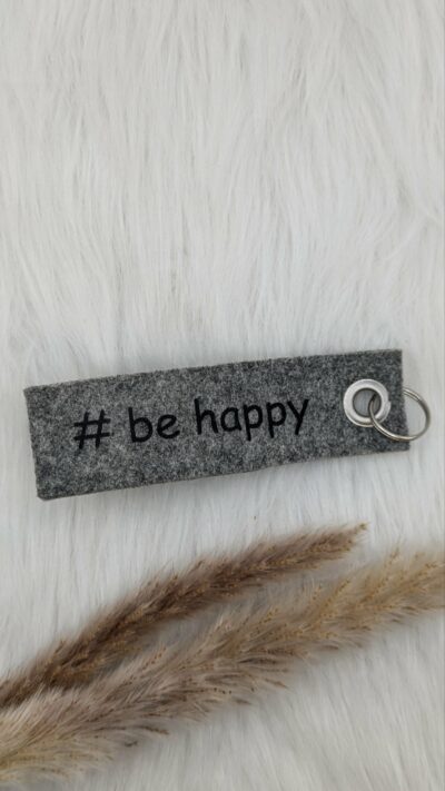 Schlüsselband "#be happy"