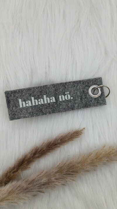 Schlüsselband "hahaha nö" mint