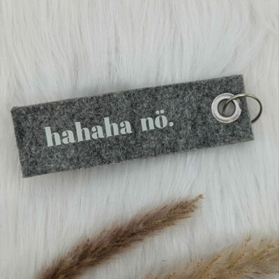 Schlüsselband "hahaha nö" mint