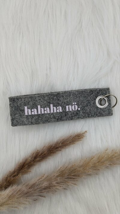 Schlüsselband "hahaha nö" rosa