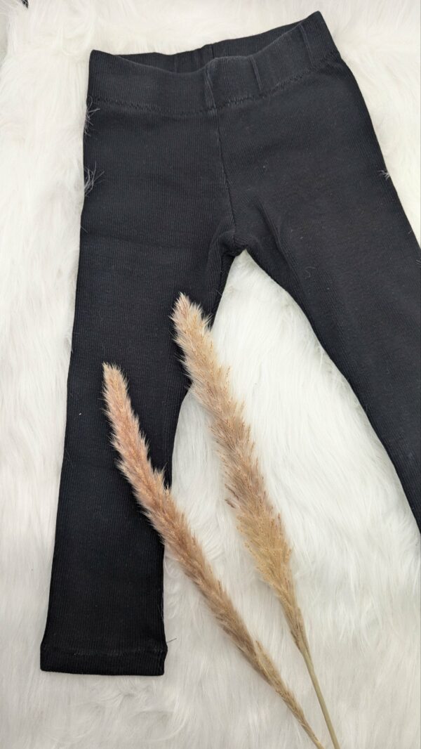 Leggings Feinripp schwarz Gr. 98 – Bild 2