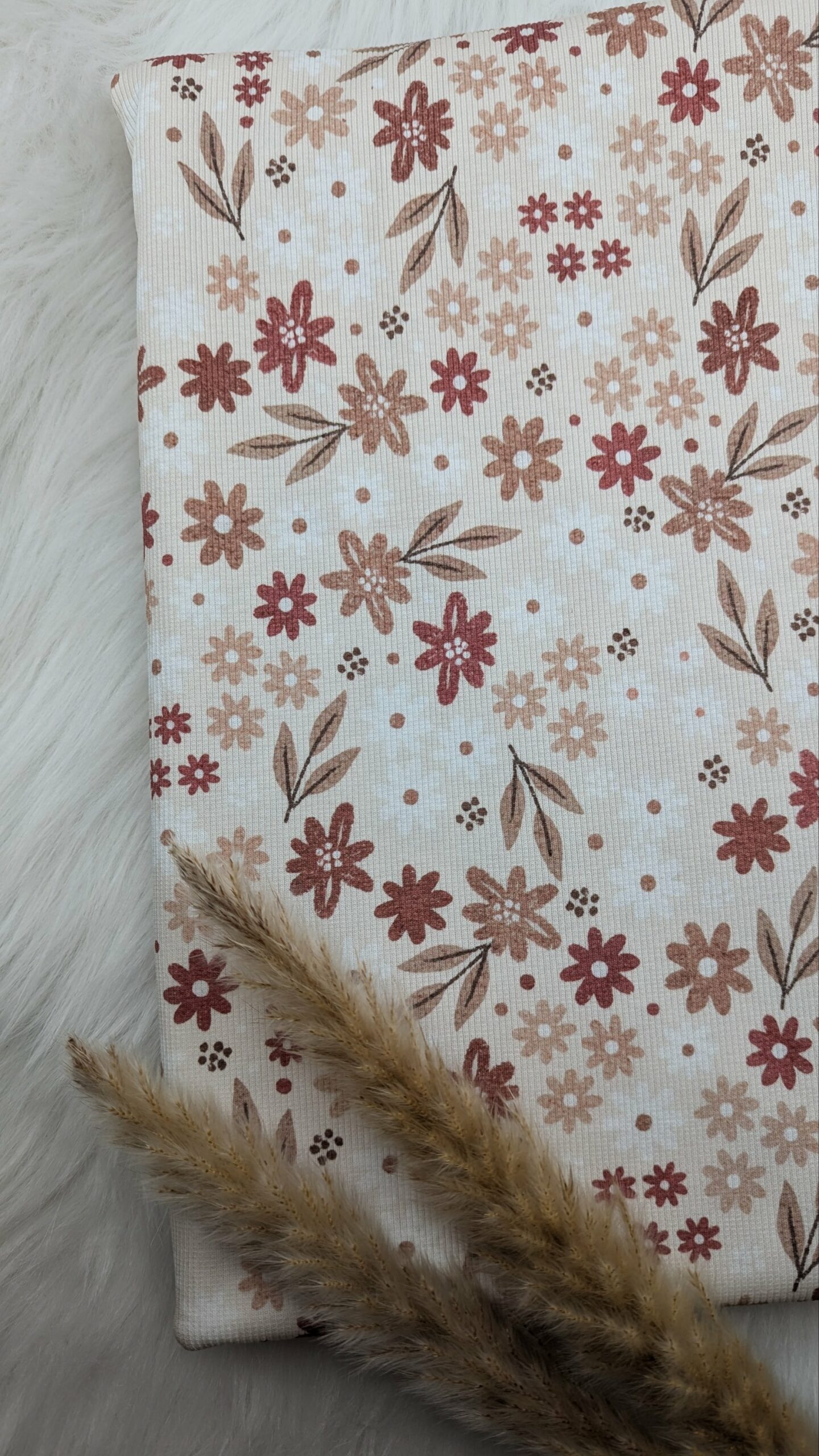 Bio Ripp Jersey Blumen - GOTS – Bild 4