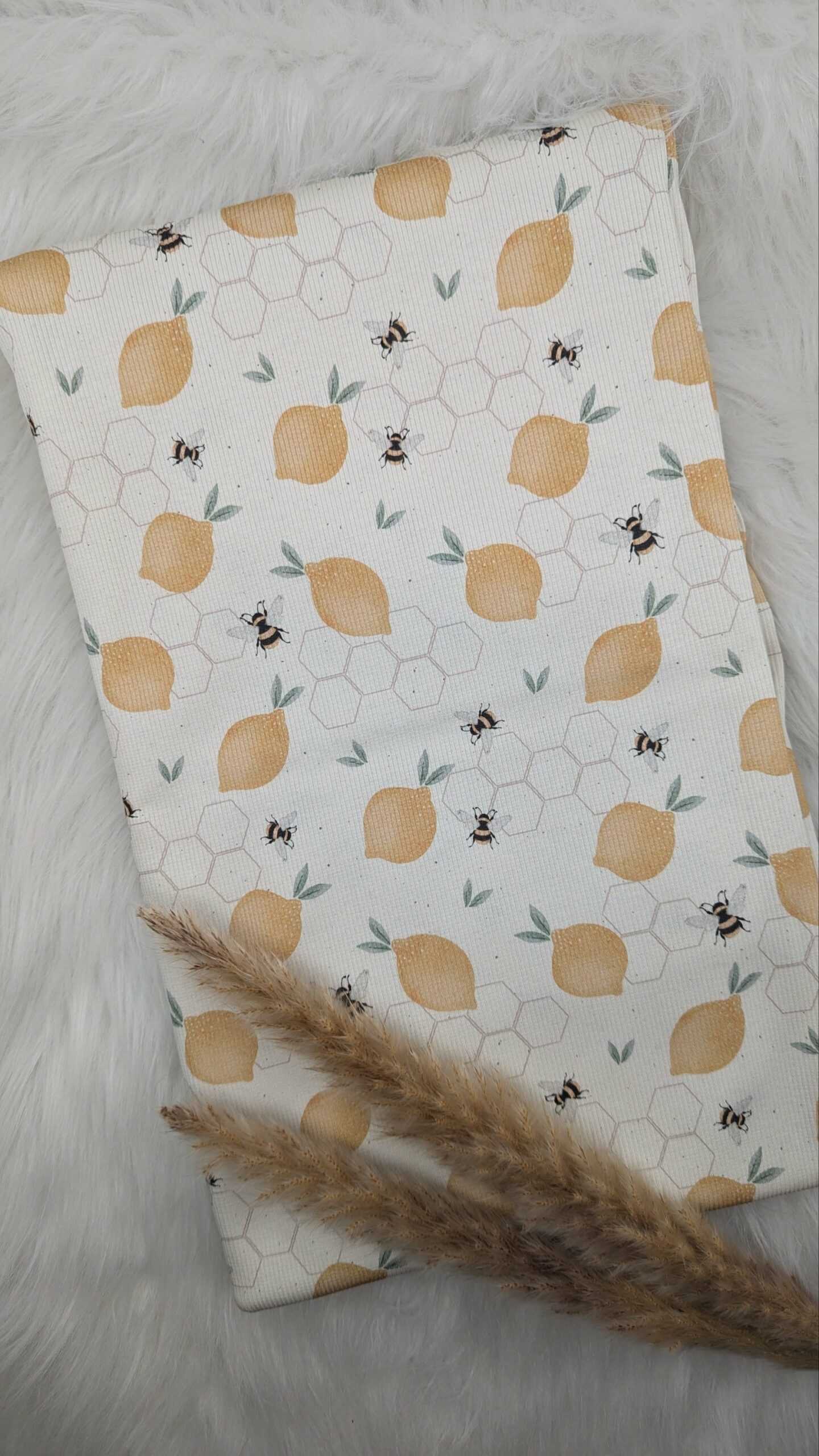 Bio Ripp Jersey Zitronen - GOTS – Bild 3