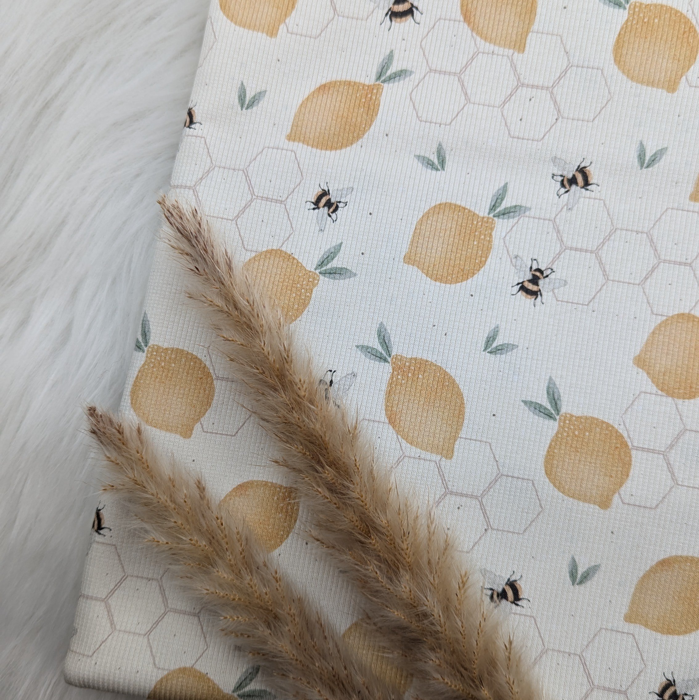 Bio Ripp Jersey Zitronen - GOTS – Bild 2