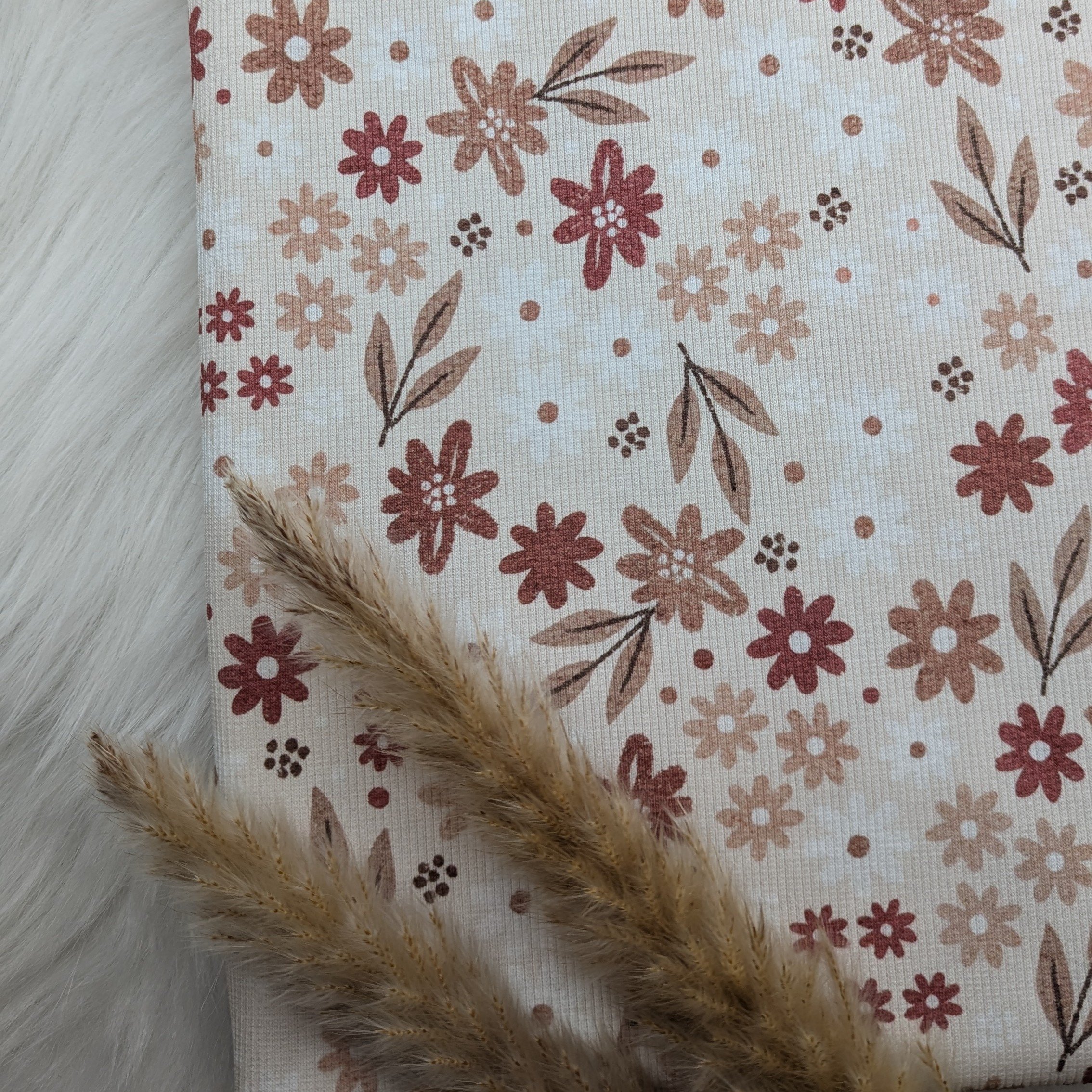 Bio Ripp Jersey Blumen - GOTS – Bild 2