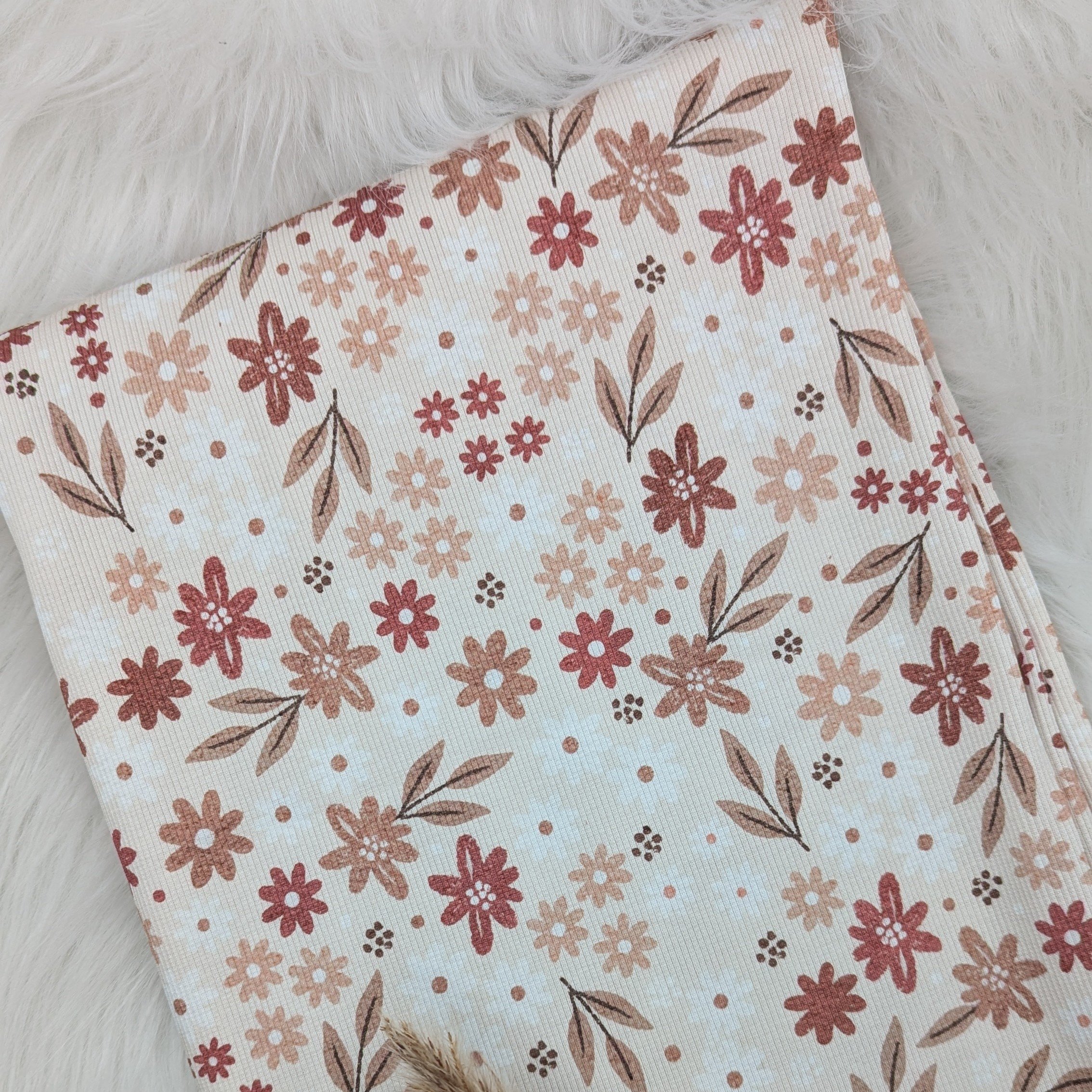 Bio Ripp Jersey Blumen - GOTS