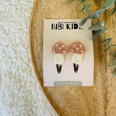 Set Haarspangen Pilze Rosa