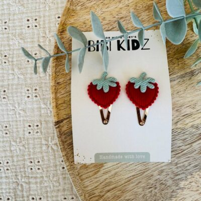 Set Haarspangen Erdbeeren