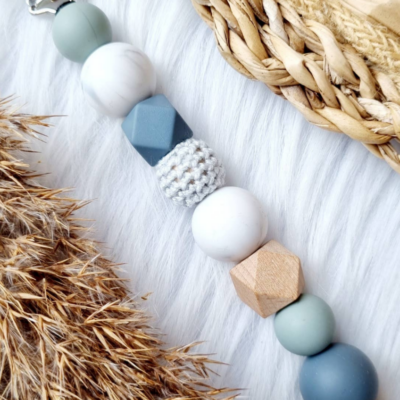 Schnullerkette Grau/Grün