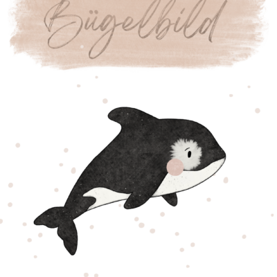 Bügelbild groß - Orca 10x12 cm