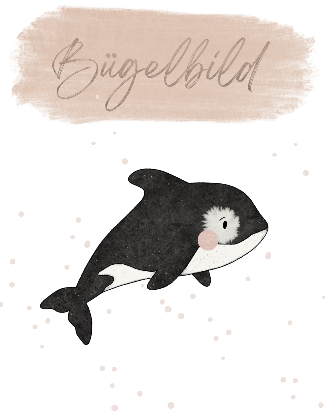 Bügelbild groß - Orca 10x12 cm