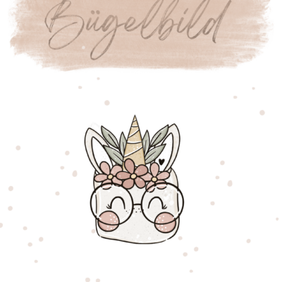 Bügelbild groß - Einhorn 11x15 cm