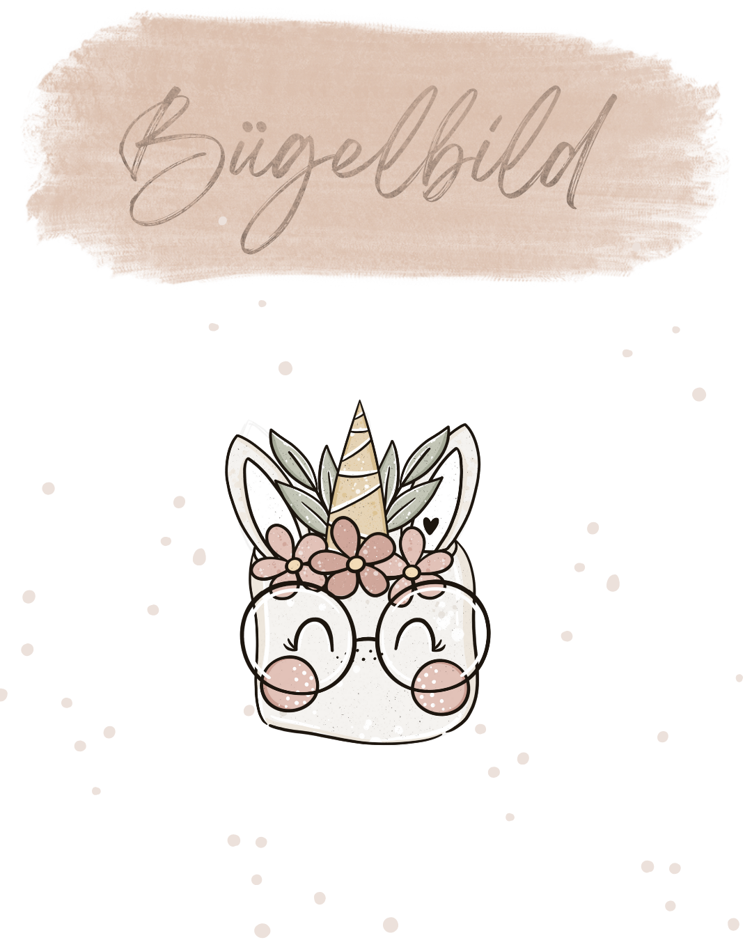 Bügelbild groß - Einhorn 11x15 cm