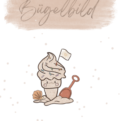 Bügelbild groß - Sandburg 13x16 cm