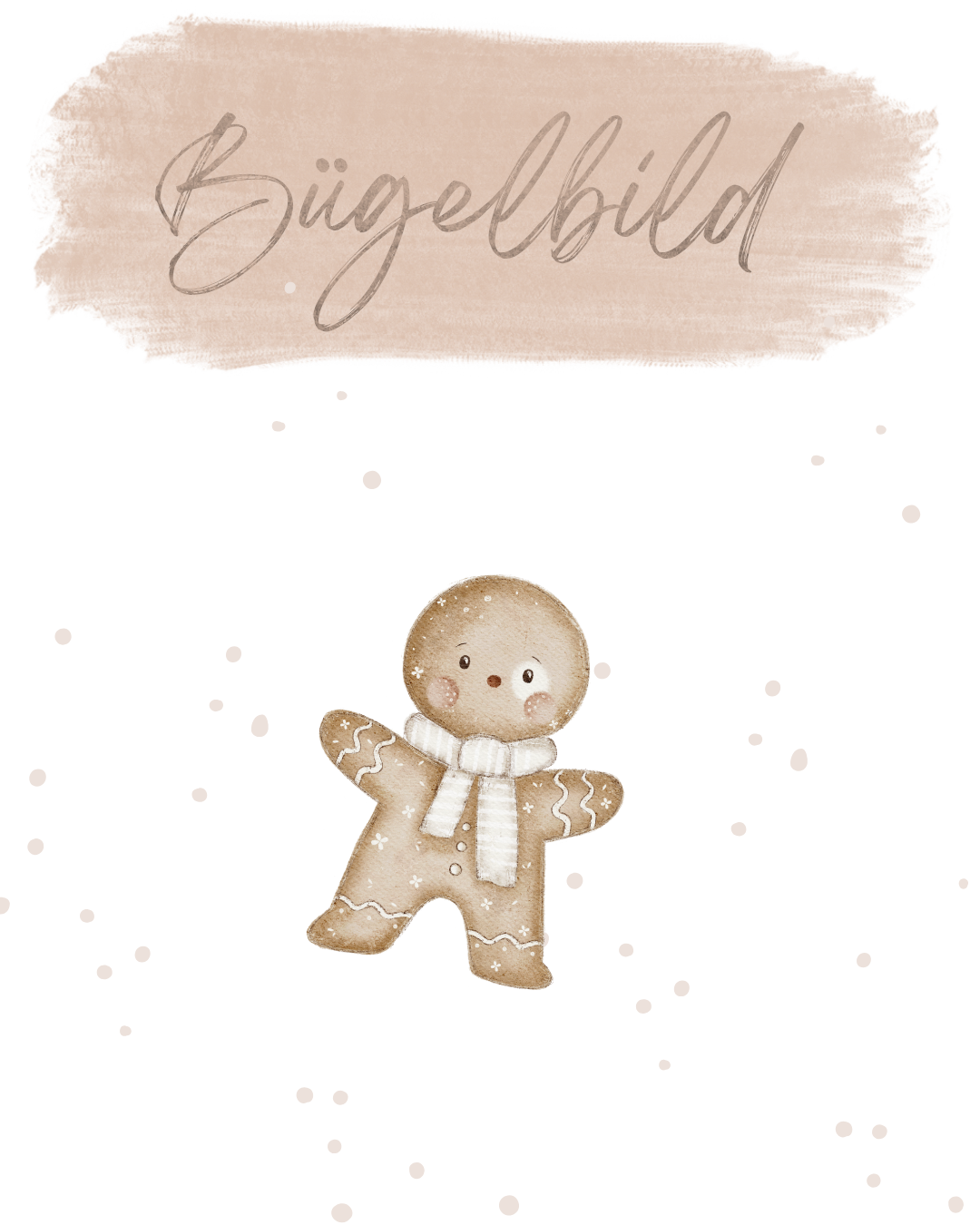 Bügelbild klein - Lebkuchenmann 6x9 cm