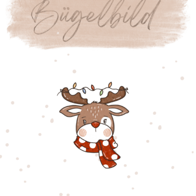 Bügelbild klein - Rentier 7x9 cm