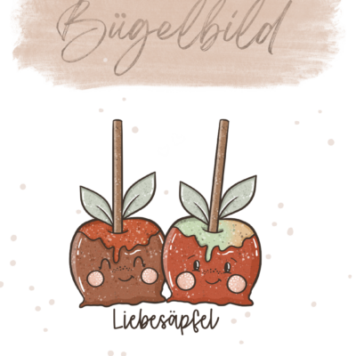 Bügelbild groß - Weihnachtsäpfel 11x13 cm