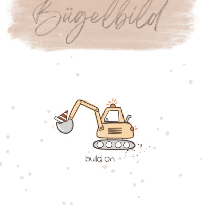 Bügelbild klein - Bagger 10x7 cm