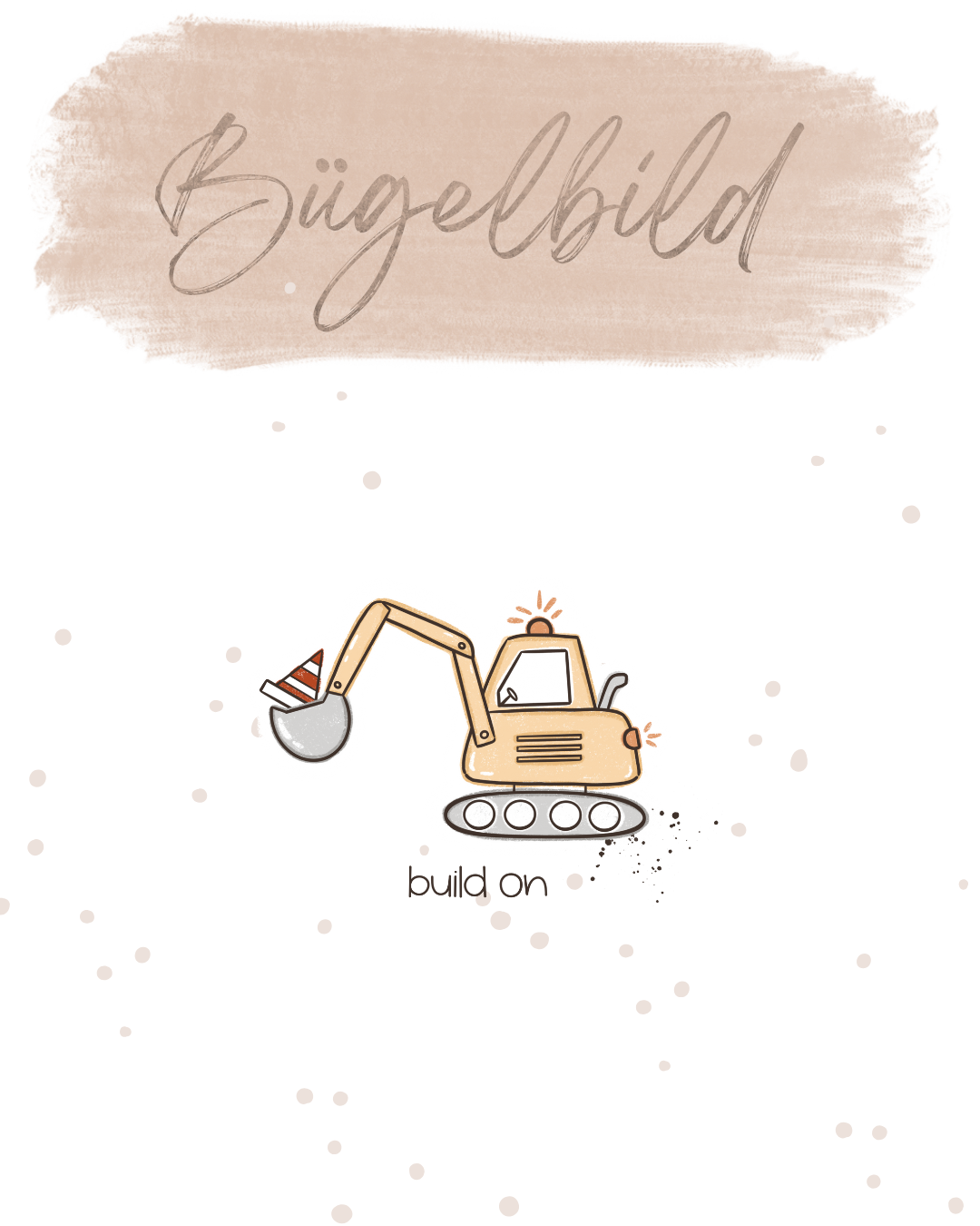 Bügelbild groß - Bagger 16x11 cm