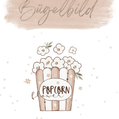 Bügelbild Popcorn 10x14 cm