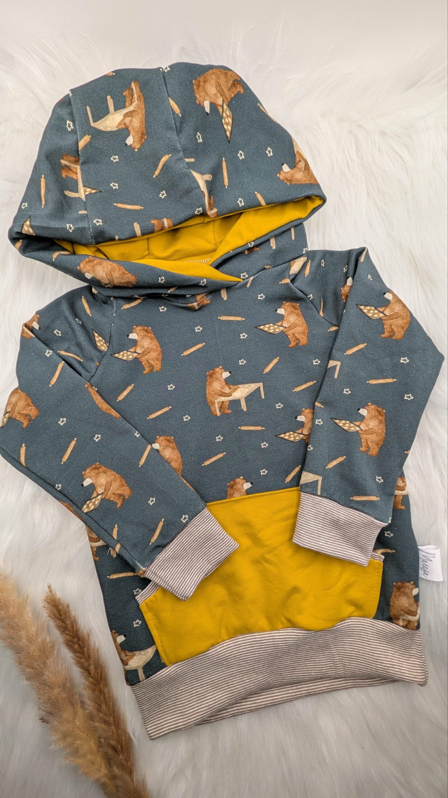 Hoodie Wihnachtsbär beim Backen 3-4 Jahre (Gr.104)