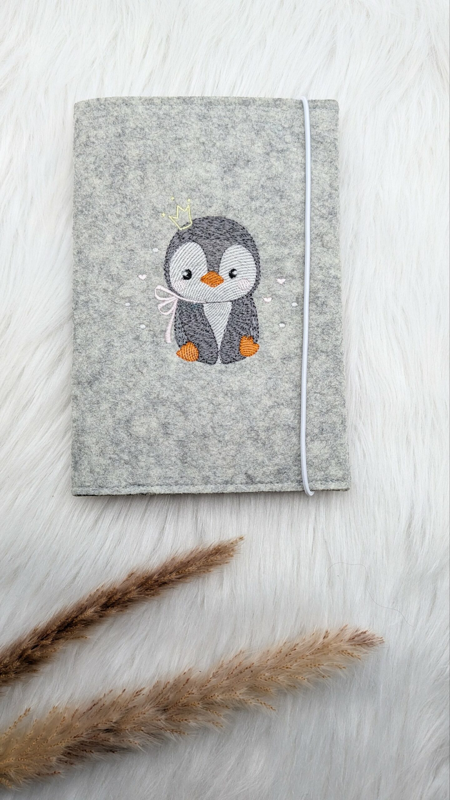 U-Heft Hülle Filz Pinguin