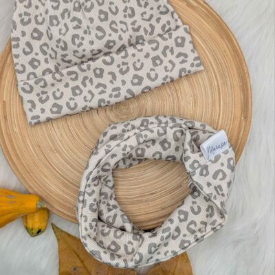 Leo Ripp-Beanie mit Loop KU 52 cm