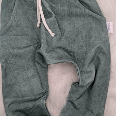 Mitwachshose Denim-Optik Grün Gr. 92