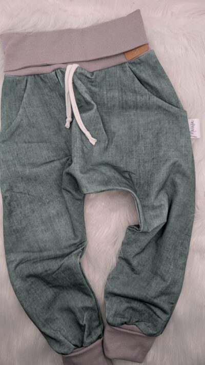 Mitwachshose Denim-Optik Grün Gr. 92