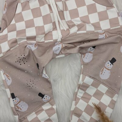 Mitwachshose Schneemann mit Schachbrett Gr. 98