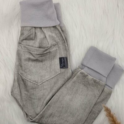 Mitwachshose Grau Denim-Optik Gr. 104