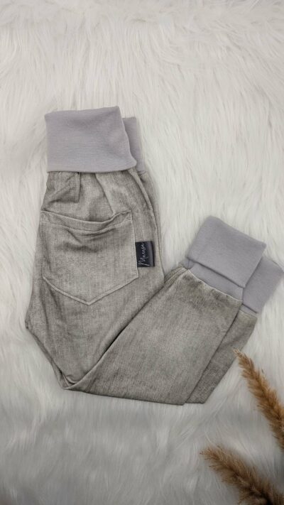 Mitwachshose Grau Denim-Optik Gr. 104